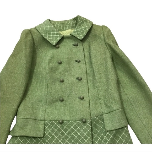 Vintage Pickfair Place Women’s small Union Made Green Check Wool Coat Union Made - Picture 4 of 12